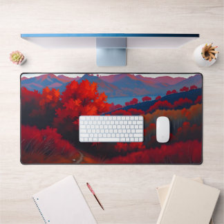 Rode Herfst Forest Desk Mat - Gezellige Herfst Des