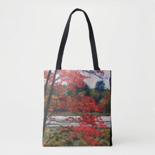 Rode herfst gebladerte moeras tote bag (Voorkant)