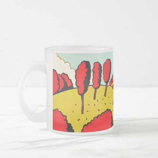 Rode herfst - Gepersonaliseerd Matglas Koffiemok (Links)