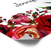 Rode Herfst herfst Floral Wedding Guest Book Sign Poster (Hoek)