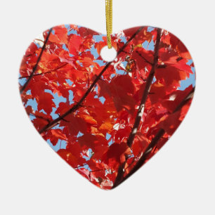 Rode Herfst Keramisch Ornament
