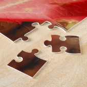 Rode herfst laat olie schilderen Natuur kunst Legpuzzel (Zijkant)