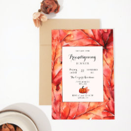 Rode herfst laat pompoen Thanksgiving Kaart