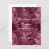 Rode herfst laat Thanksgiving diner Uitnodiging Briefkaart (Voorkant / Achterkant)