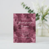 Rode herfst laat Thanksgiving diner Uitnodiging Briefkaart (Staand voorkant)