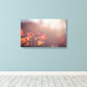 Rode herfst-natuur canvas afdruk (Insitu (Houten vloer))