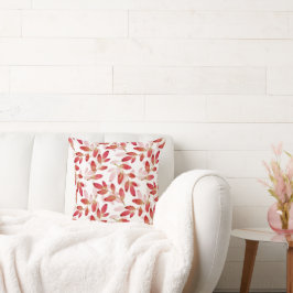 Rode herfst Waterverf gelaagde leien patroondraad Kussen