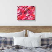 Rode herfstbladeren canvas afdruk (Insitu (Slaapkamer))