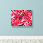 Rode herfstbladeren canvas afdruk (Insitu (Houten vloer))