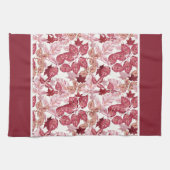 Rode herfstbladeren keukendoek theedoek (Horizontaal)
