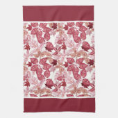 Rode herfstbladeren keukendoek theedoek (Verticaal)