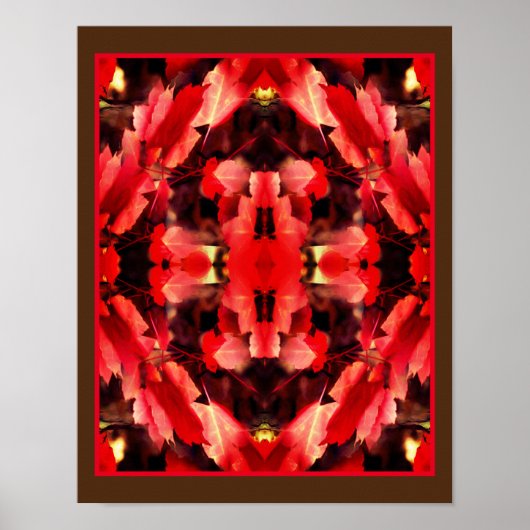 Rode herfstbladeren Natuur schilderij Abstract Poster (Voorkant)