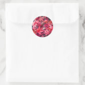 Rode herfstbladeren ronde sticker (Tas)