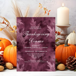 Rode herfstbladeren Thanksgiving-diner  Kaart