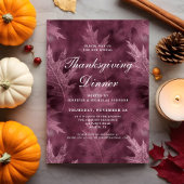 Rode herfstbladeren Thanksgiving-diner Kaart