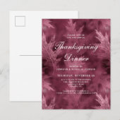 Rode herfstbladeren Thanksgiving-diner Uitnodiging Briefkaart (Voorkant / Achterkant)