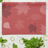  rode herfstbladeren theedoek (Gevouwen)