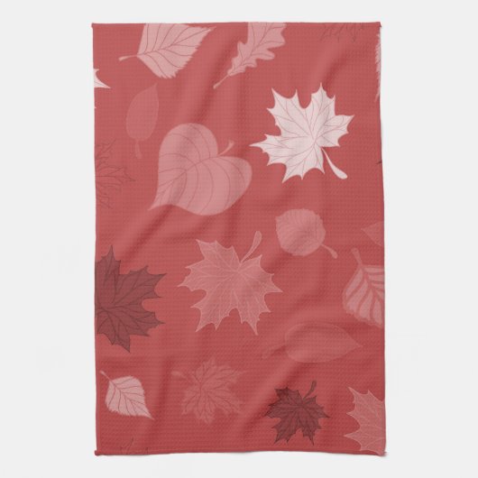  rode herfstbladeren theedoek (Verticaal)