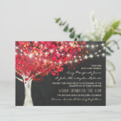 Rode herfstboom en het Bouw van de Vormen van het  Kaart (Staand voorkant)