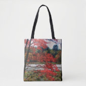Rode herfstloof moeras natuur tote bag (Voorkant)