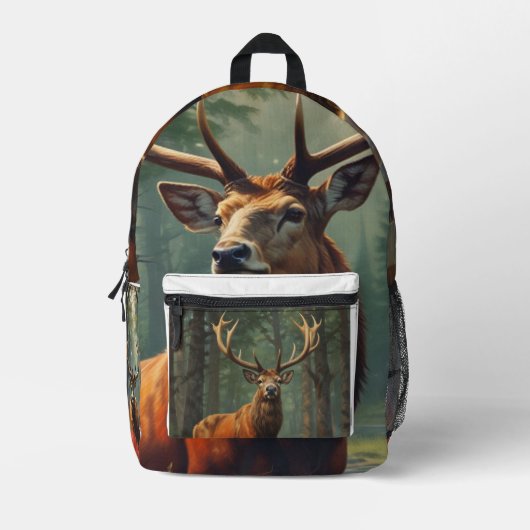 rode hert bedrukte rugzak (Voorkant)