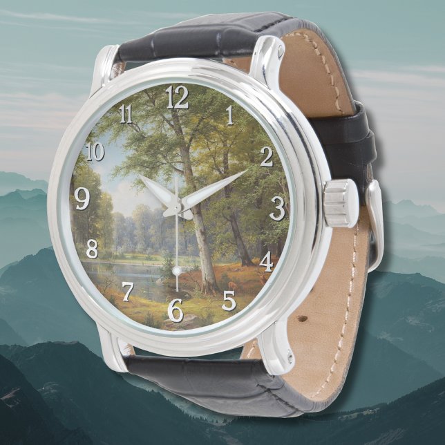 Rode herten bij het bosvijver horloge (Creator heeft geüpload)