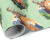 Rode herten cadeaupapier (Rol Hoek)
