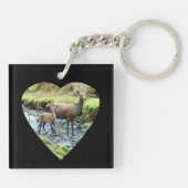 Rode Herten Doe en Baby Herten Sleutelhanger (Achterkant)