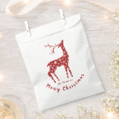 Rode herten en sneeuwvlokken gepersonaliseerde ker bedankzakje (Geknipt)