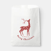 Rode herten en sneeuwvlokken gepersonaliseerde ker bedankzakje (Voorkant)