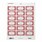 Rode herten geweien rustieke ruit etiket (Full Sheet)