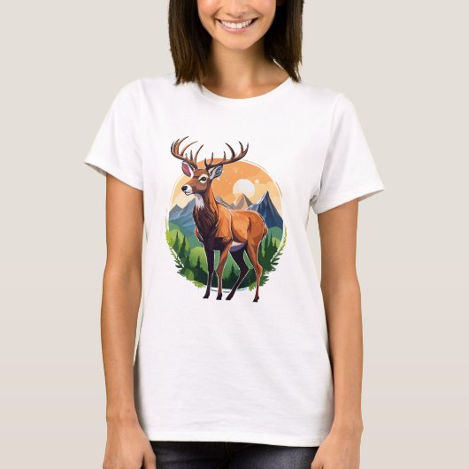 Rode herten t-shirt (Voorkant)