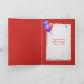 Rode het hartballon van de verjaardag in wolken kaart (Binnen)