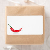 Rode hete chilipeper geïsoleerd op witte achtergro etiket (Insitu)