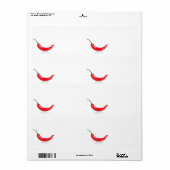 Rode hete chilipeper geïsoleerd op witte achtergro etiket (Full Sheet)