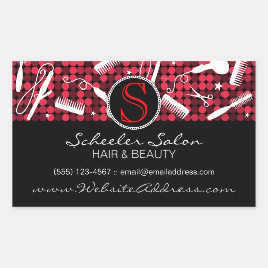 Rode Hete Glam Douanehaar & Schoonheid Stickers (Voorkant)