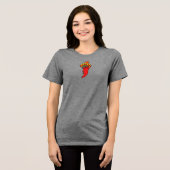 Rode Hete Kawaii Peper Diva Mexicaanse Hoed Tri-Blend Shirt (Voorkant volledig)