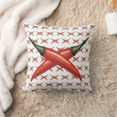 Rode hete paprika's, Paarse bloesem Kussen (Deken)