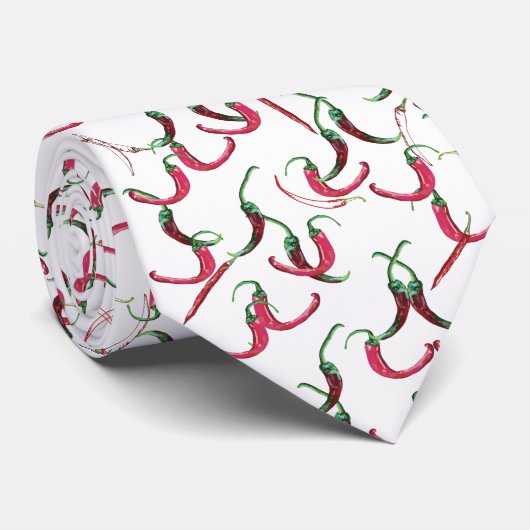 Rode hete paprika's stropdas (Opgerold)