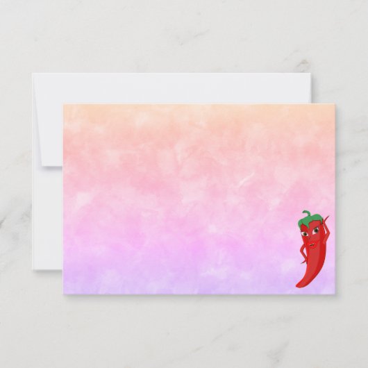 Rode hete peper diva aquarel op maat blanco notitiekaartje (Voorkant)