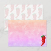 Rode hete peper diva aquarel op maat blanco notitiekaartje (Voorkant / Achterkant)