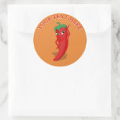 Rode Hete Peper Diva Bewerkbare Tekst Ronde Sticker (Tas)