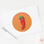 Rode Hete Peper Diva Bewerkbare Tekst Ronde Sticker (Envelop)