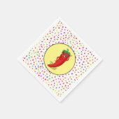 Rode hete peper diva confetti patroon servet (Hoek)
