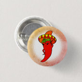 Rode hete peper diva Kawaii stijl print Mexicaans Ronde Button 3,2 Cm (Voorkant /achterkant)