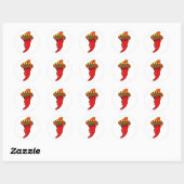 Rode Hete Peper Diva Mexicaanse Hoed Ronde Sticker (Vel)