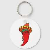 Rode hete peper diva Mexicaanse Sombrerob Sleutelhanger (Achterkant)