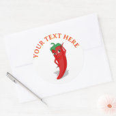 Rode hete peper diva ronde sticker (Envelop)