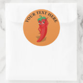 Rode hete peper diva ronde sticker (Tas)