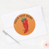 Rode hete peper diva ronde sticker (Envelop)